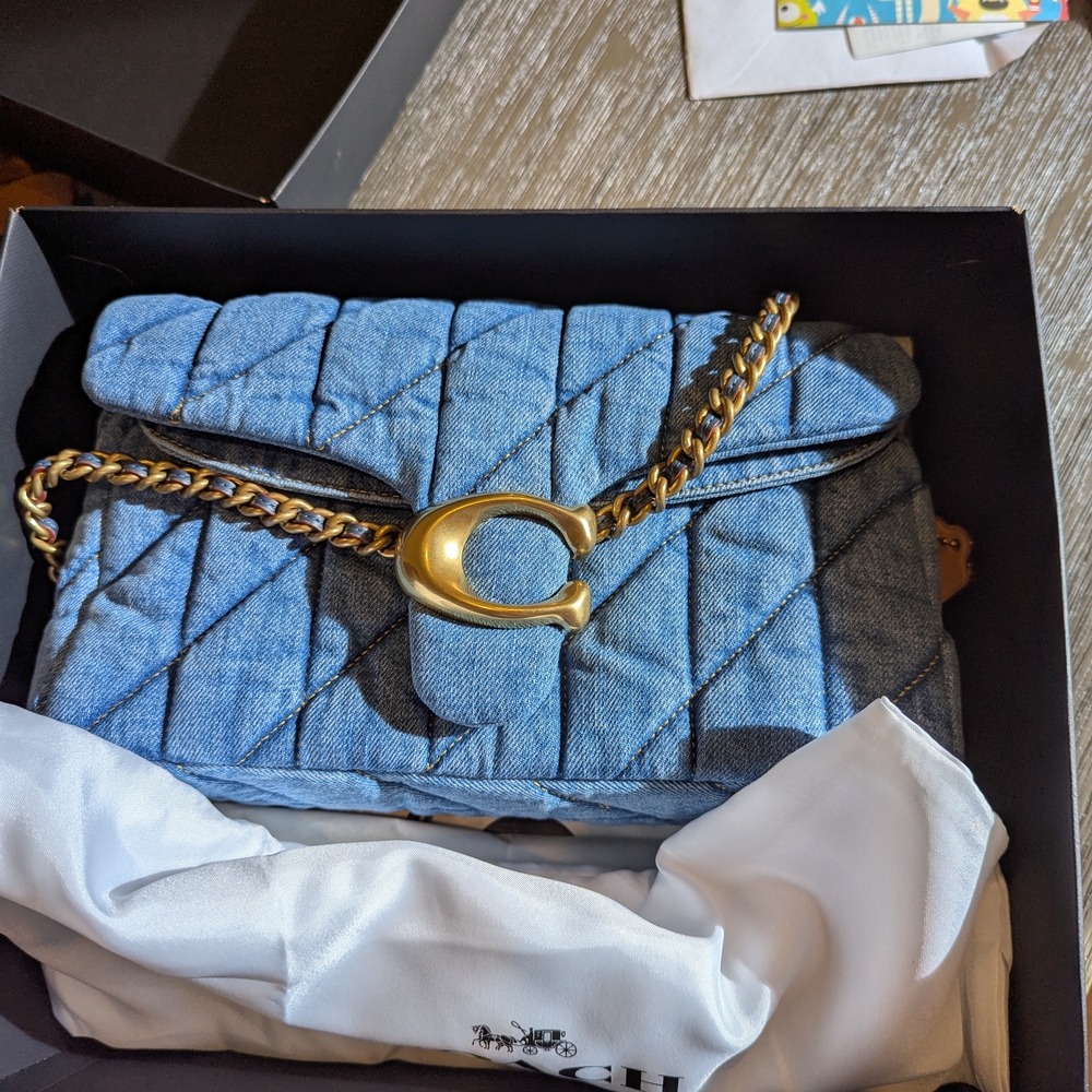 Coach quilted tabby 26 in denim